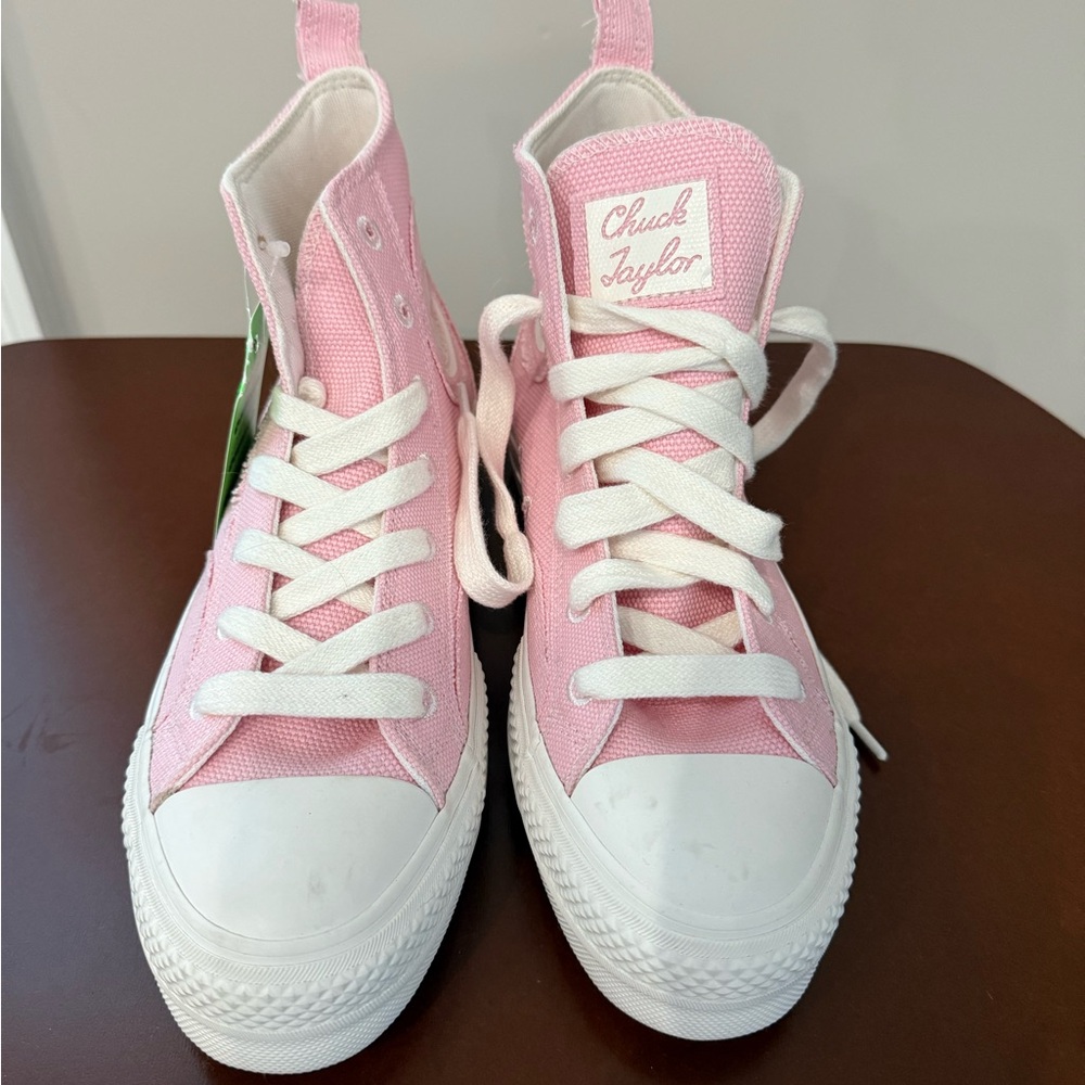 Converse Pink Platform Canvas High-Tops Sz 9 - Picture 4 of 6